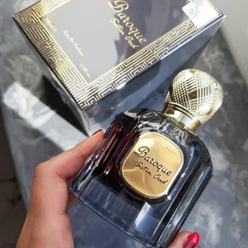 Nước hoa Dubai Maison Baroque Satin Oud hương gỗ trầm, hoa hồng siêu quyến rũ