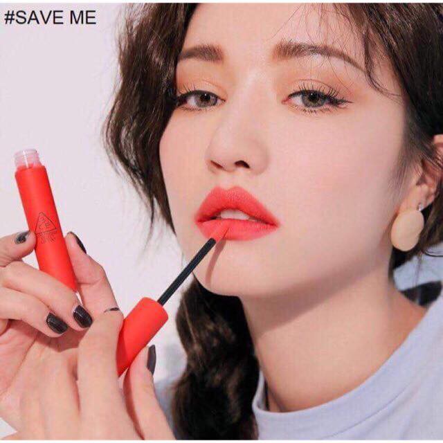 Son 3ce velvet lip tint-son kem lỳ 3ce -save me(san hô noel)