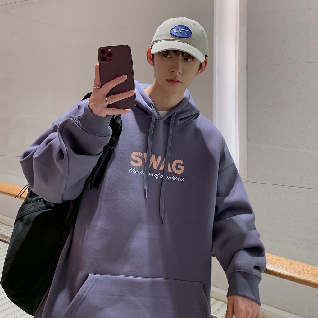 Áo hoodie dáng rộng phong cách hong kong cá tính thời trang xuân thu 2021 cho nam