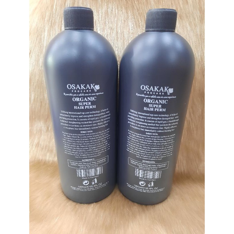 Uốn lạnh thơm siêu dưỡng OSAKAK Organic cặp 1000ml màu đen ( Sp chuyên nghiệp cho salon ) FREESHIP giữ độ ẩm tóc khỏe.