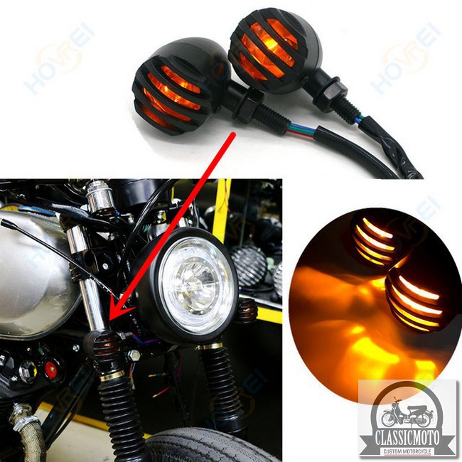 ĐÈN XI NHAN CLASSIC - Đèn Xi nhan độ Harley CafeRacer Chopper Bobber CG125 SU GN125 Win Honda Yamaha