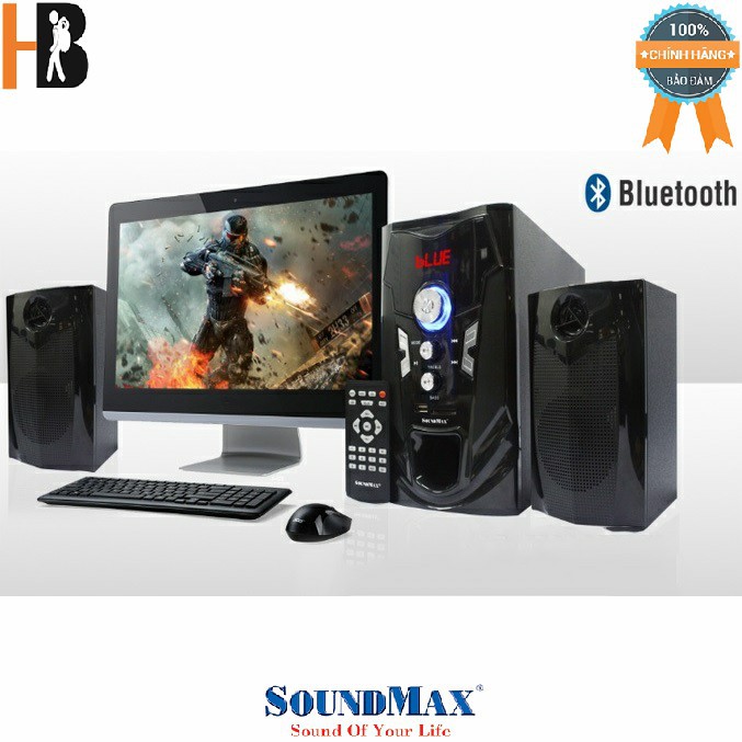 Loa Bluetooth Soundmax A970 2.1 40W RMS Màu Đen Hàng chính hãng Mẫu Mới