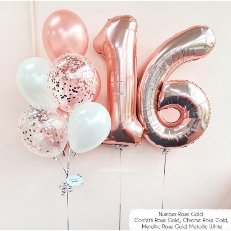 Bóng SỐ tuổi sinh nhật 16ich 0-9 bằng lá nhôm trang trí sinh nhật,thôi nôi🔥