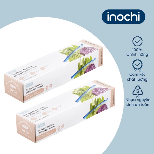 Túi zipper đa năng Inochi - Shinshen 3L (có khoá kéo loại đáy mở rộng)