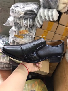 Giày nam công sở pha vân cá sấu