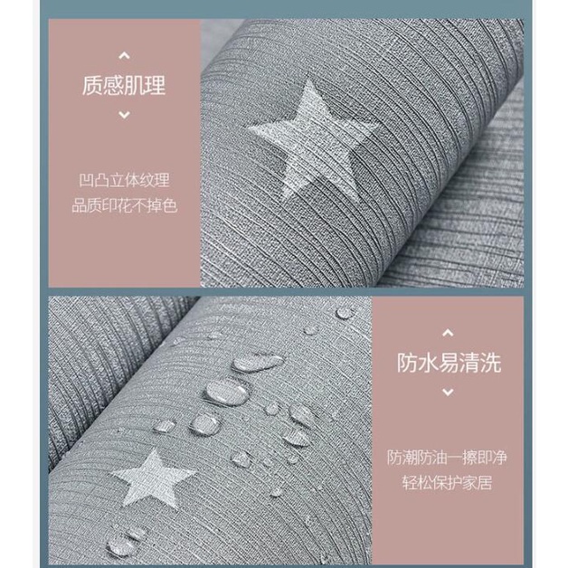 Giấy dán tường bằng PVC màu macaron chống thấm nước dùng trang trí phòng khách / phòng ngủ