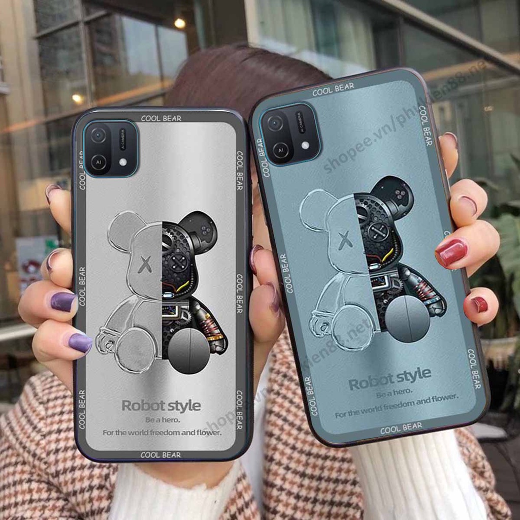 Ốp Oppo A16k bear, k@ws thương hiệu phong cách ốp lưng thời trang cao cấp