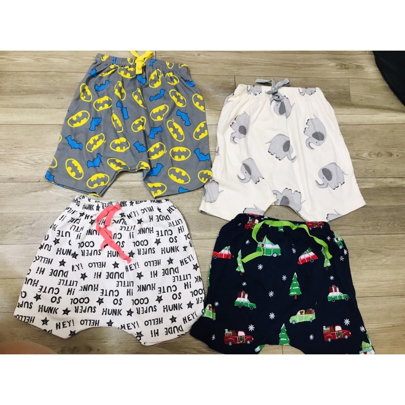 Quần đùi cho bé trai/ bé gái cotton xuất dư thoáng mát size 5-30kg