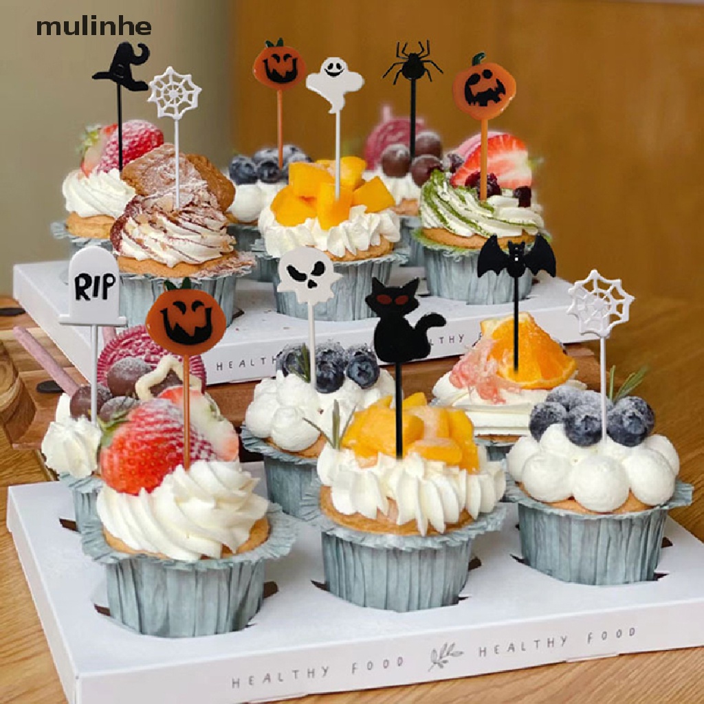 Set 10 Nĩa Ăn Trái Cây Họa Tiết Halloween Dễ Thương