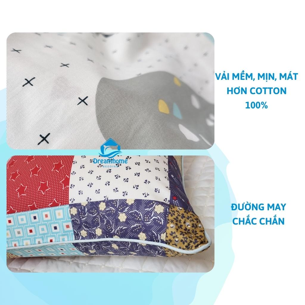Vỏ gối nằm 50x70 Cotton hàn Dreamhome áo gối nằm có lót bông khóa kéo lót bông mỏng (1 cái) | BigBuy360 - bigbuy360.vn