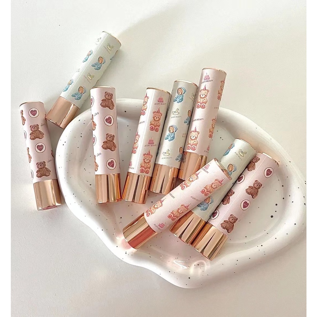 ATORS Little Bear son môi son dưỡng ẩm có màu trong suốt Không bếtng điểm  bóng tự nhiên son bóng lipstick dính Tra