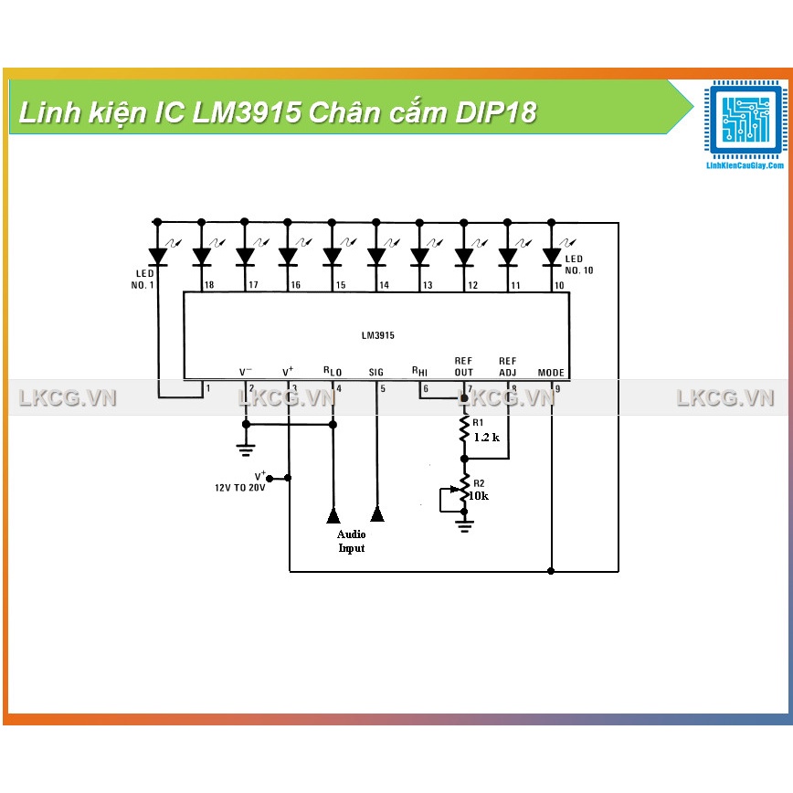 Linh kiện IC LM3915 Chân cắm DIP18