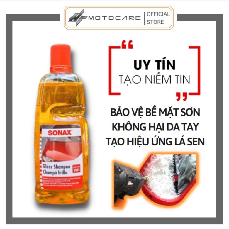 Nước rửa xe SONAX chính hãng đậm đặc siêu bọt dung tích 1L HTMotocare