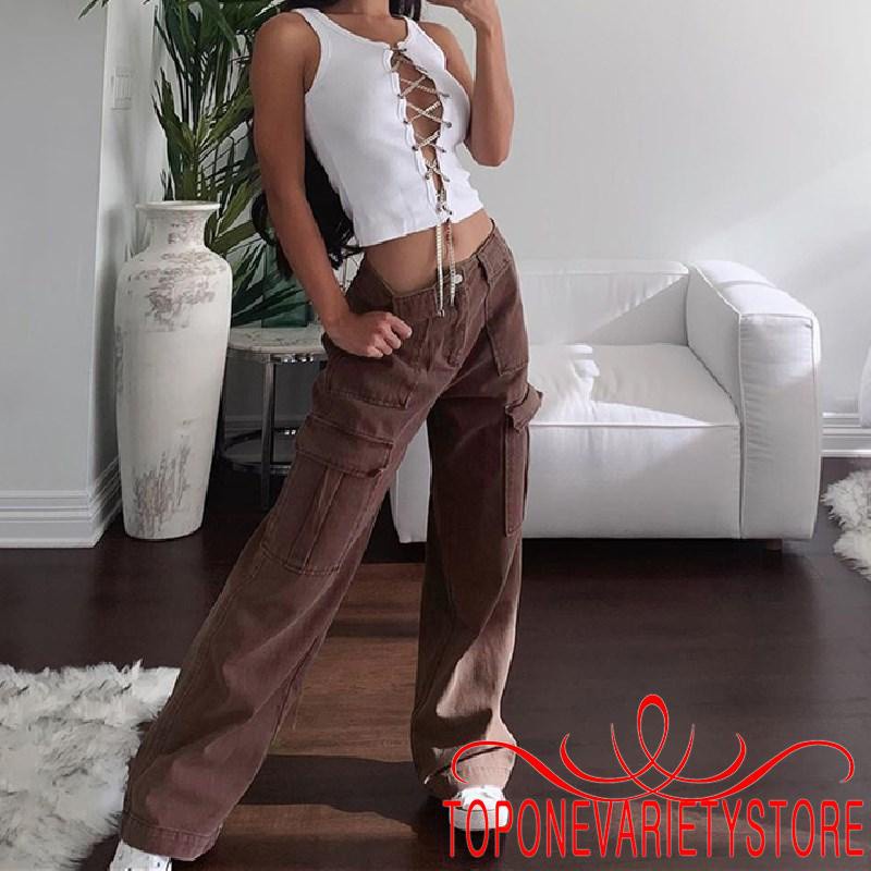 Quần Jeans Dài Ống Rộng Thời Trang Dành Cho Nữ