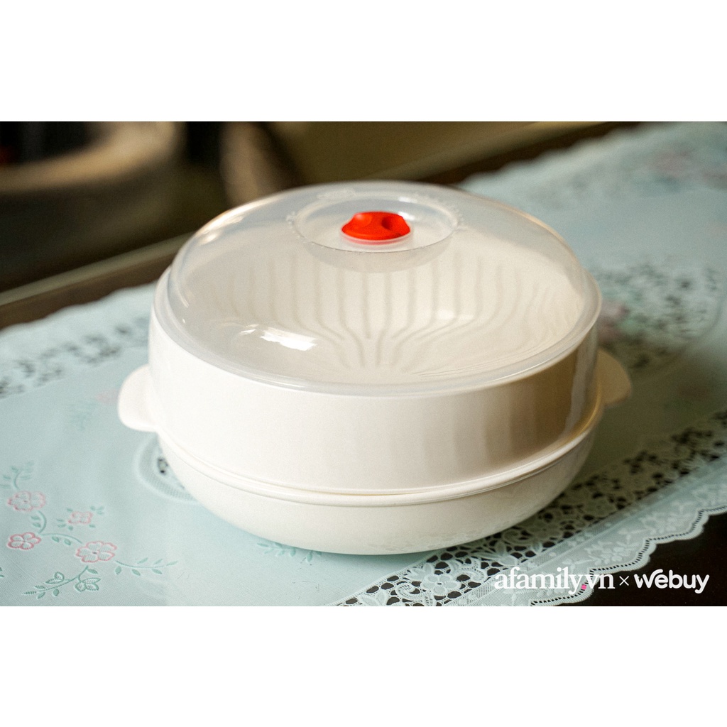 Khay nhựa hấp lò vi sóng 2 tầng nhựa Việt Nhật chịu nhiệt tốt xửng hấp bánh 5625 siêu rẻ