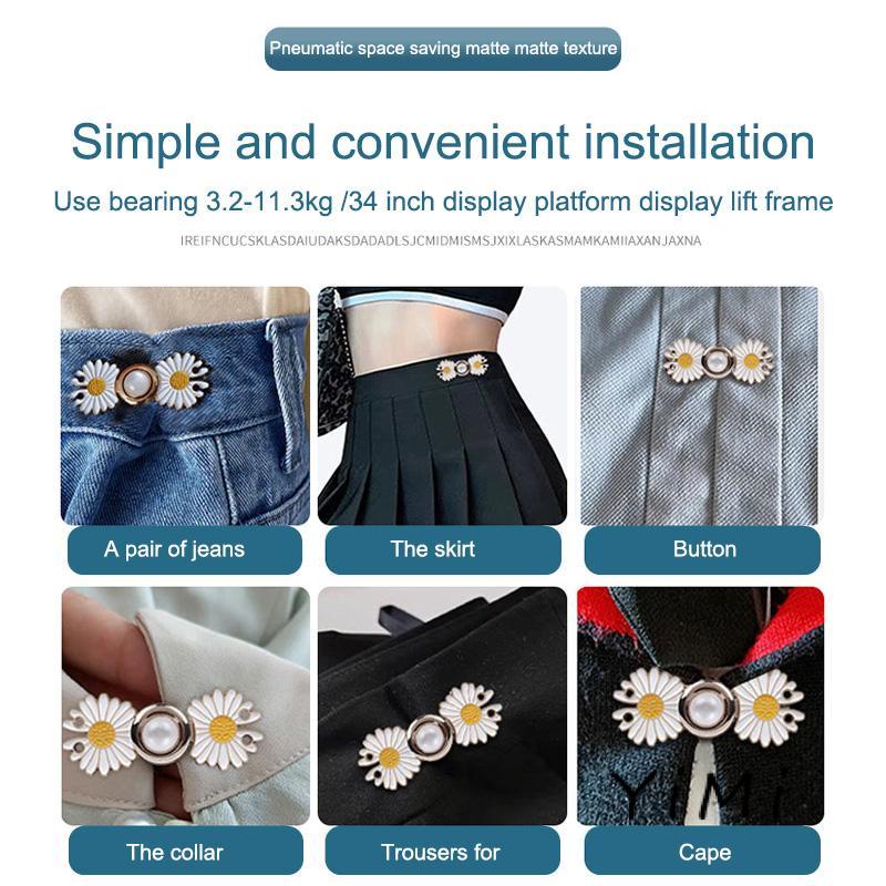 Nút Kim Loại Hình Hoa Cúc Nhỏ Gắn Eo Quần Jean Có Thể Tháo Rời