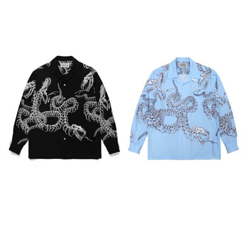 Bán Chạy Nhất WAC &amp; Arian Áo Sơ Mi Dài Tay In Họa Tiết Da Rắn Plus Size Cho Nam Và Nữ