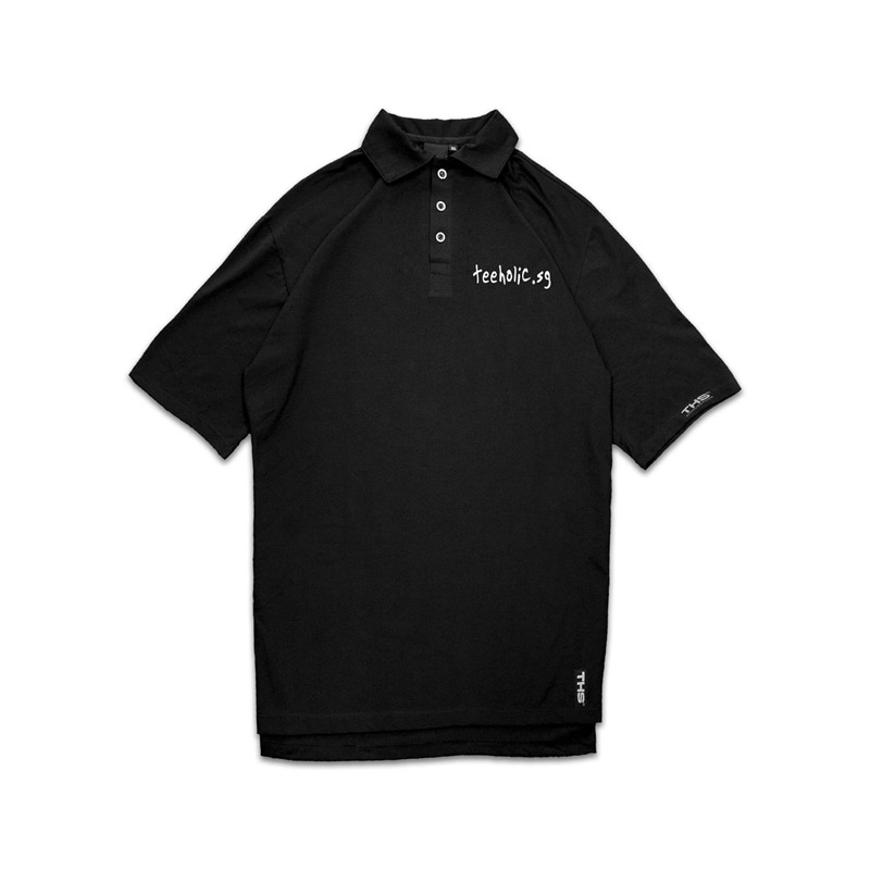 Áo Polo Unisex Nam Nữ TeeHolic Màu Đen Trắng In Logo THS