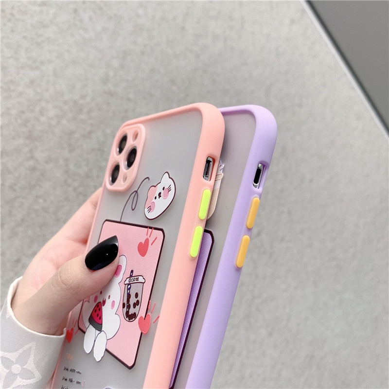 Ốp lưng iphone nhám ếch và thỏ 5/5s/6/6plus/6s/6splus/7/7plus/8/8plus/x/xr/xs/11/12/pro/max/plus/promax - Awifi U6-15 | BigBuy360 - bigbuy360.vn