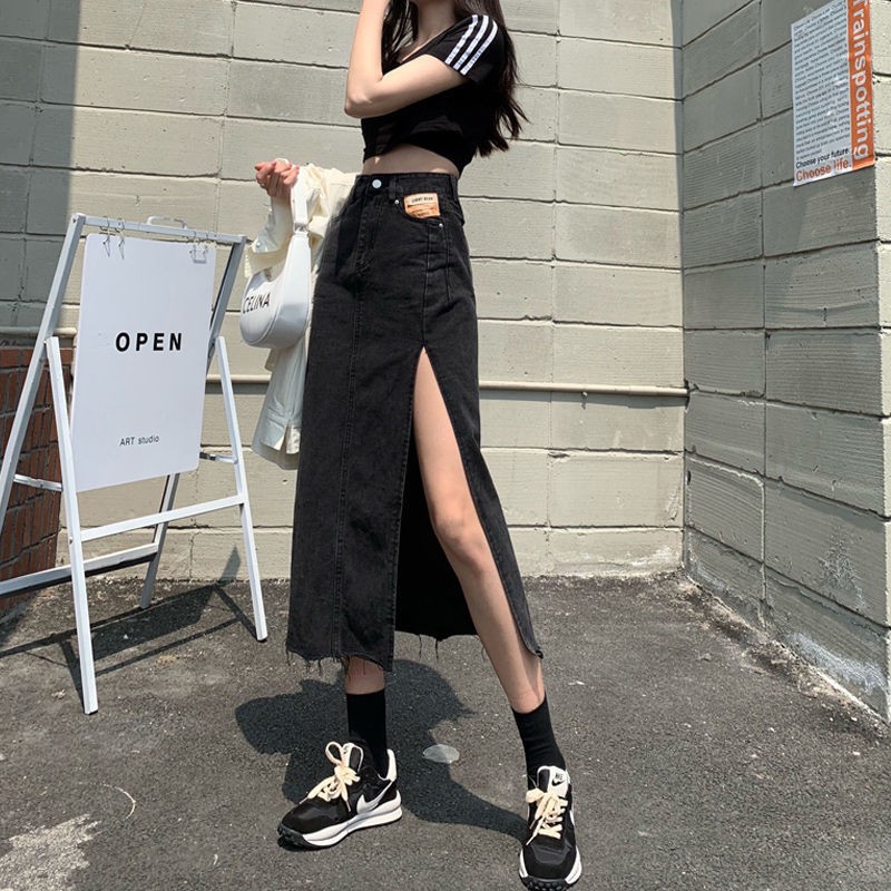 Chân Váy Denim Dài Xẻ Tà Thời Trang Hè 2021 Cho Nữ | BigBuy360 - bigbuy360.vn