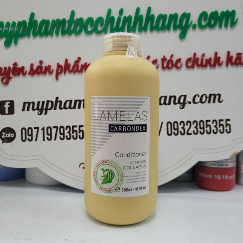 Bộ Dầu gội xả phục hồi LAMELAS-CARBONDEX, siêu mềm mượt - siêu lưu hương 500ml