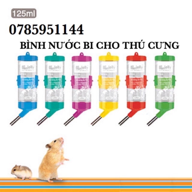 Bình nước bi 125ml cho Hamster, Chim Cảnh, Thú Cưng..