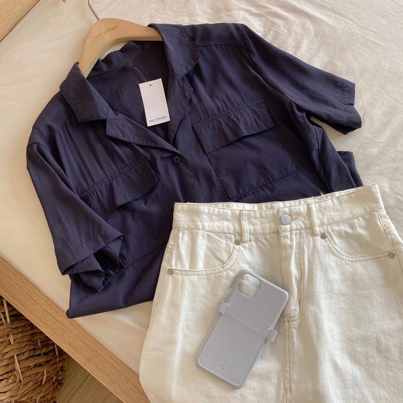 A0146_Áo sơ mi cộc tay 2 túi | BigBuy360 - bigbuy360.vn