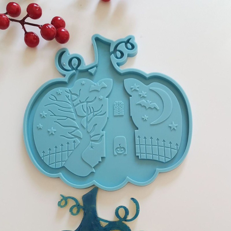 San * Khuôn Silicon Hình Bí Ngô Dơi Mặt Trăng Làm Trang Sức Lễ Tạ Ơn DIY