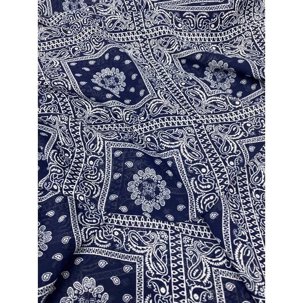 Vải voan chiffon hoạ tiết hình vuông MS1652