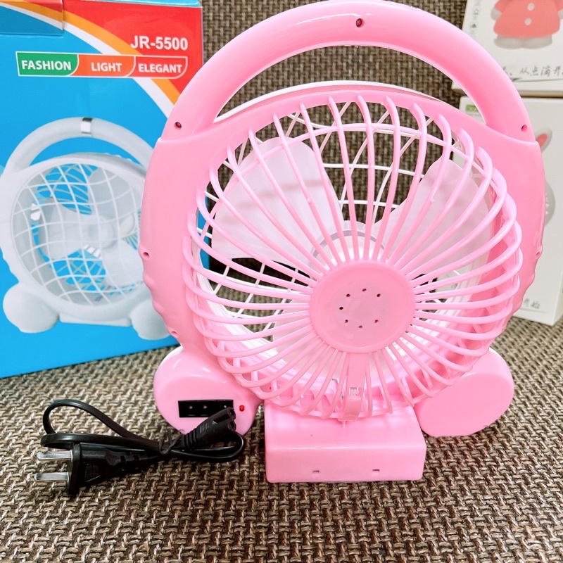 Quạt Sạc Tích Điện Có Đèn Pin Mini Fan JR-5500