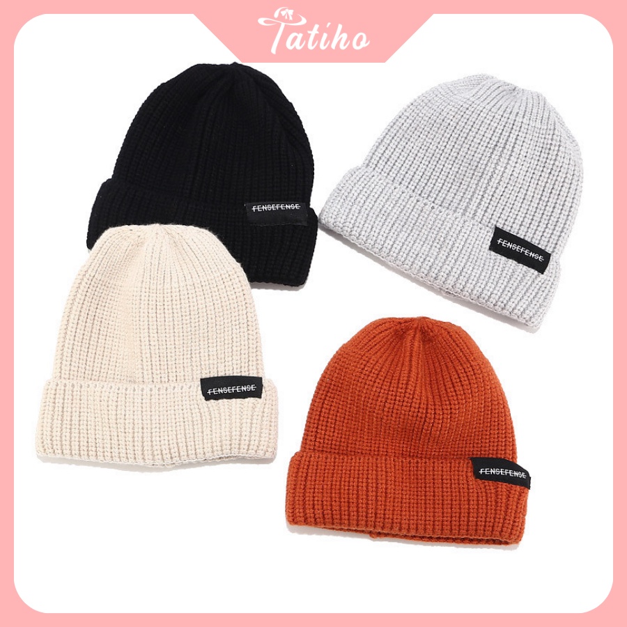 Mũ Len Nam Nữ, Nón Len Chất Đan Dày Dặn Trơn Phối FENSEFENSE Phong Cách Hàn Quốc Thời Trang Unisex Thu Đông - Mã NL004