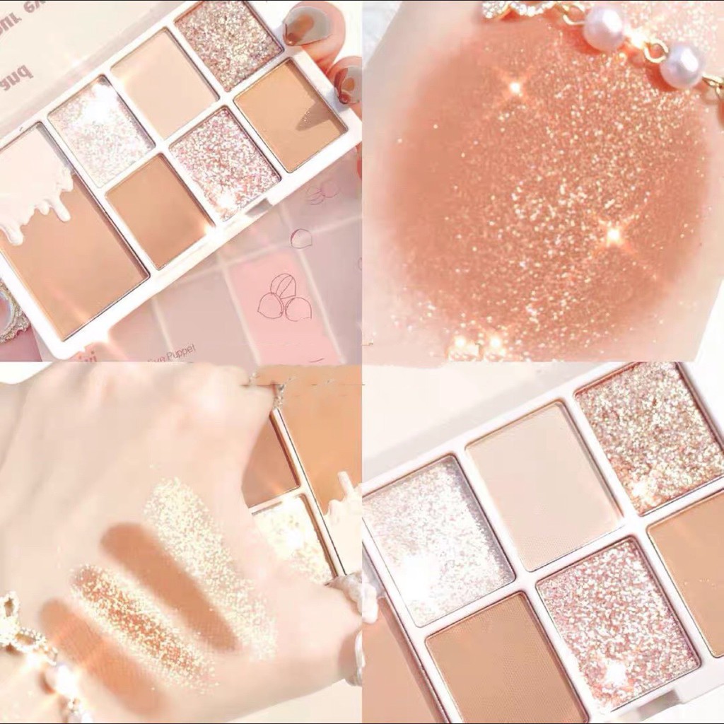 Bảng phấn mắt hạt dẻ 7 màu XIXI kiêm bắt sáng phấn má tạo khối nhũ kira Soft Glow Seven-color Eyeshadow Palette XIXI27 | BigBuy360 - bigbuy360.vn