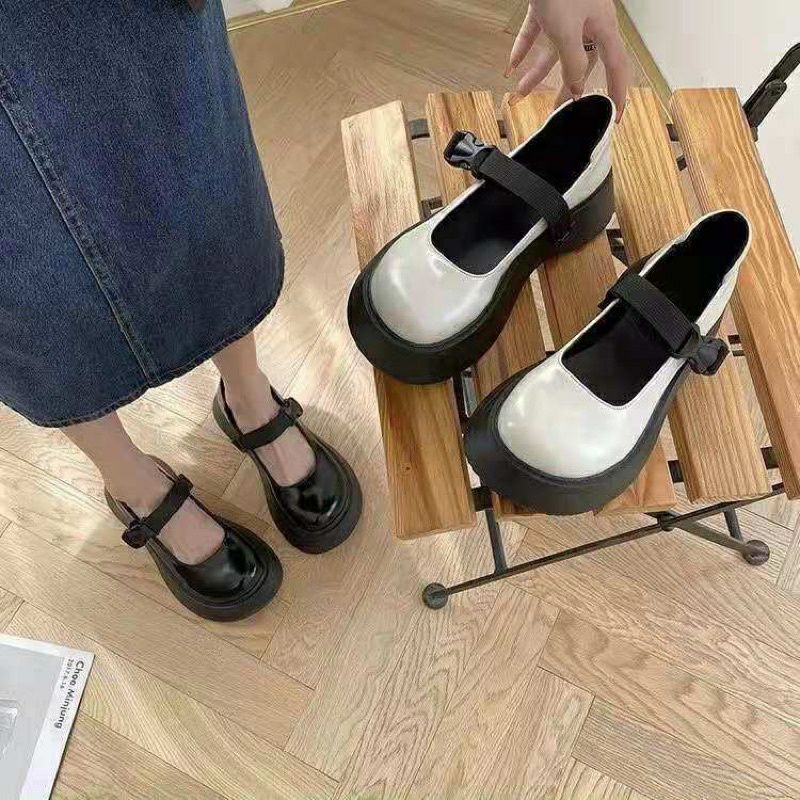 Giày Nữ Búp Bê LoLiTa Khóa Chun 2 Màu