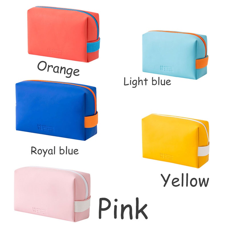 Ladies Fashion Cosmetic Bag PU Hand Holding Solid Color Mini Storage Bag