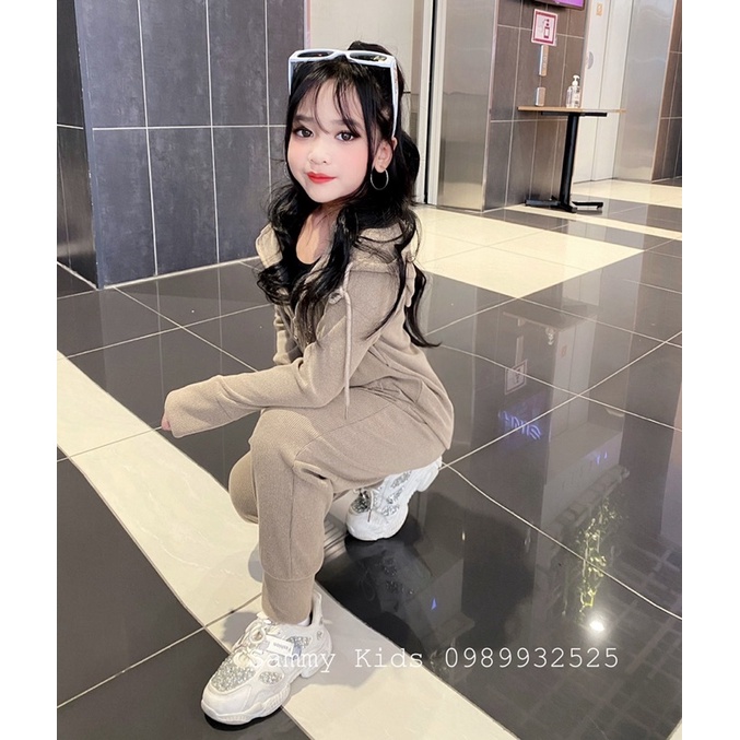 Set Bộ Thể Thao GELIN mũ Thêu Thu Đông cho bé gái size đại 17-45kg cao cấp xịn sò