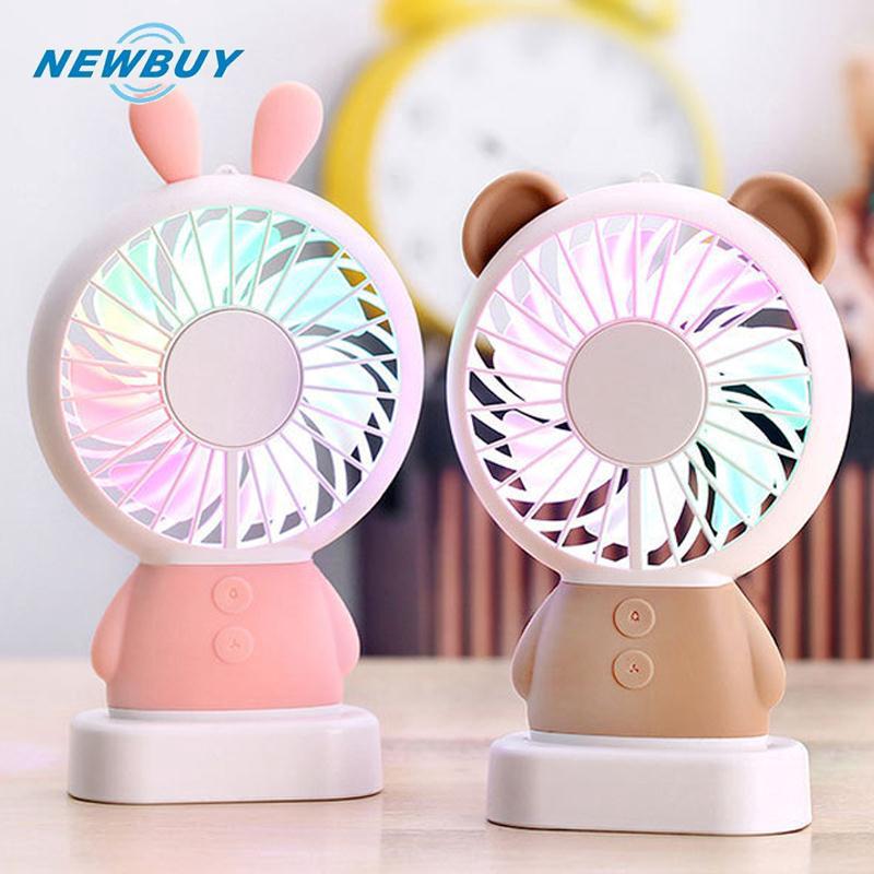 Quạt mini hình con thỏ có đèn LED độc đáo