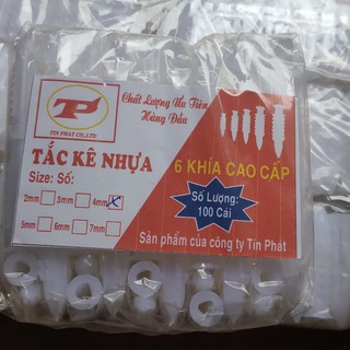 Tắc kê nhựa 6 khía 3F-4F-5F-6F-7F . Đóng gói 100 con/bịch