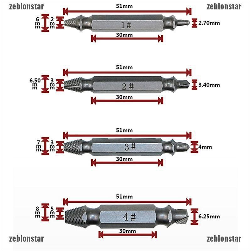 Set 4 mũi tháo vít/bu lông hỏng tiện dụng