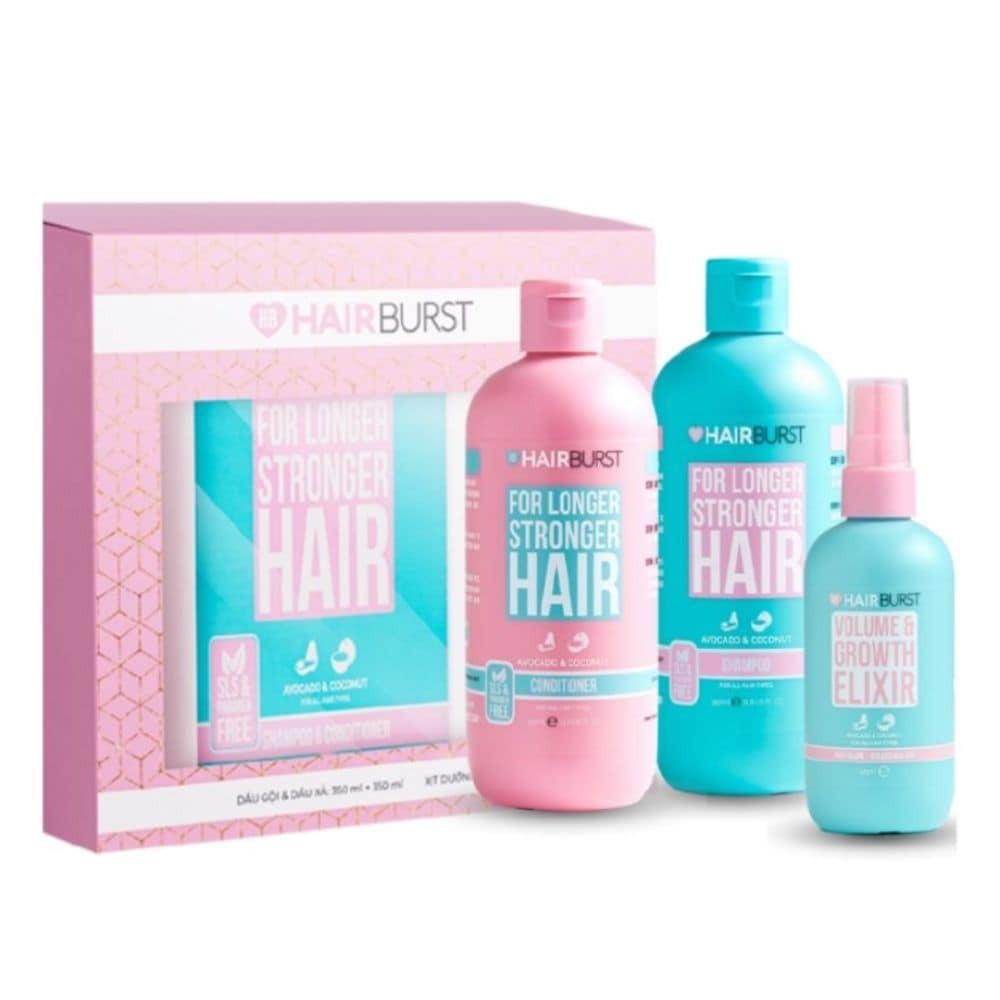 Combo Hairburst Kích Thích Mọc Tóc (Set Dầu Gội 350ml & Dầu Xả 350ml + Xịt Dưỡng Tóc 125ml)