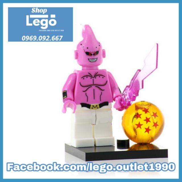 Xếp hình Ma bư còm - Majin Buu trong Songoku Dragon Ball Z Lego Minifigures Kopf Kf375 Kf6030