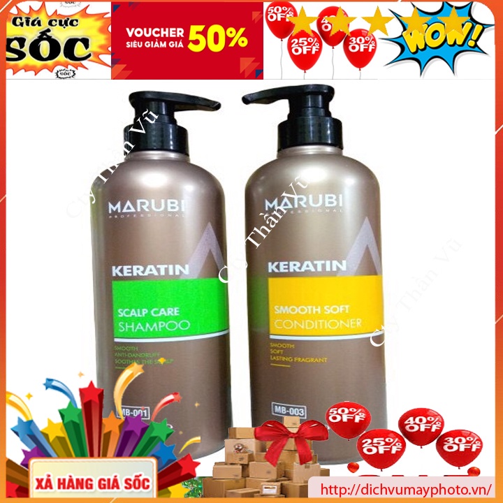 Dầu gội xả Keratin MARUBI bổ sung độ ẩm, giúp tóc uốn nhuộm mềm mại chắc khỏe kholinhkienmayin