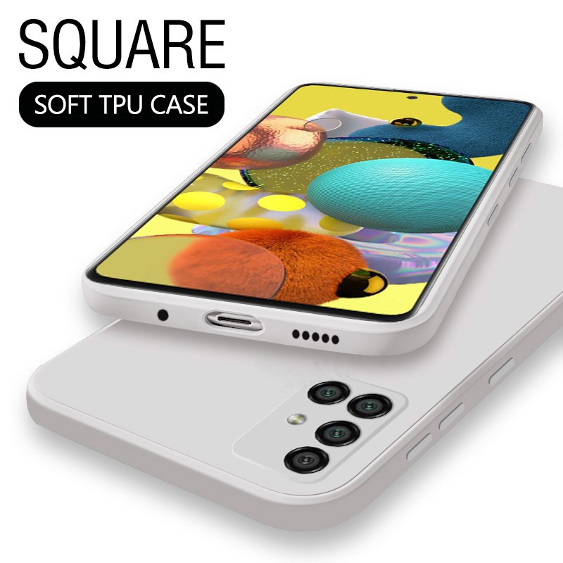 Ốp điện thoại viền vuông mềm màu kẹo chống sốc bảo vệ cho OPPO Realme C11 C12 C15 C21Y C25 C25S 8 PRO 4G 5G