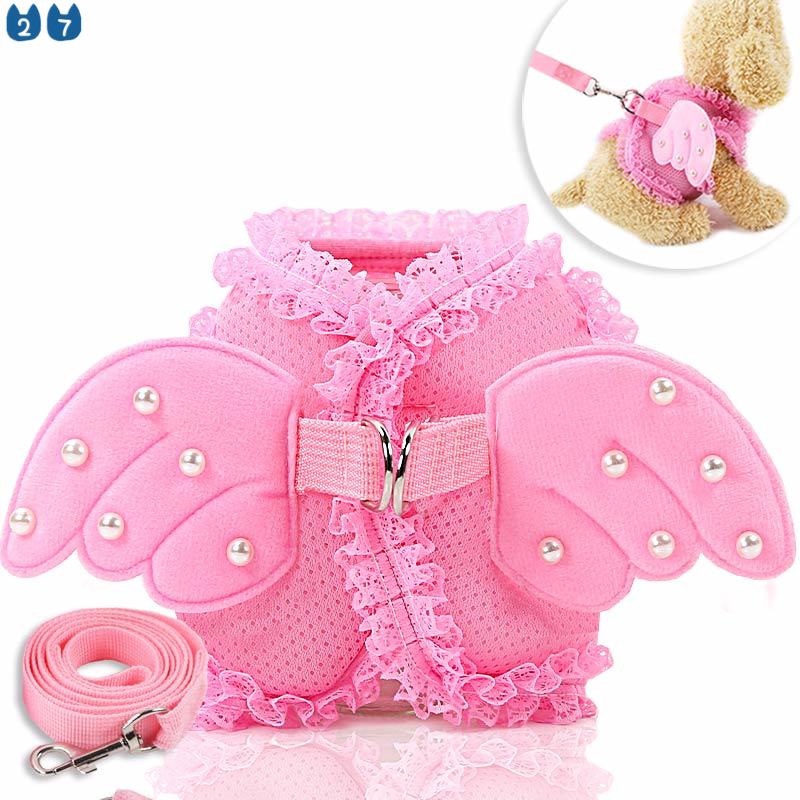 Dây Dắt Thú Cưng Đi Dạo Đính Đôi Cánh Thiên Thần Dễ Thương Có Thể Điều Chỉnh