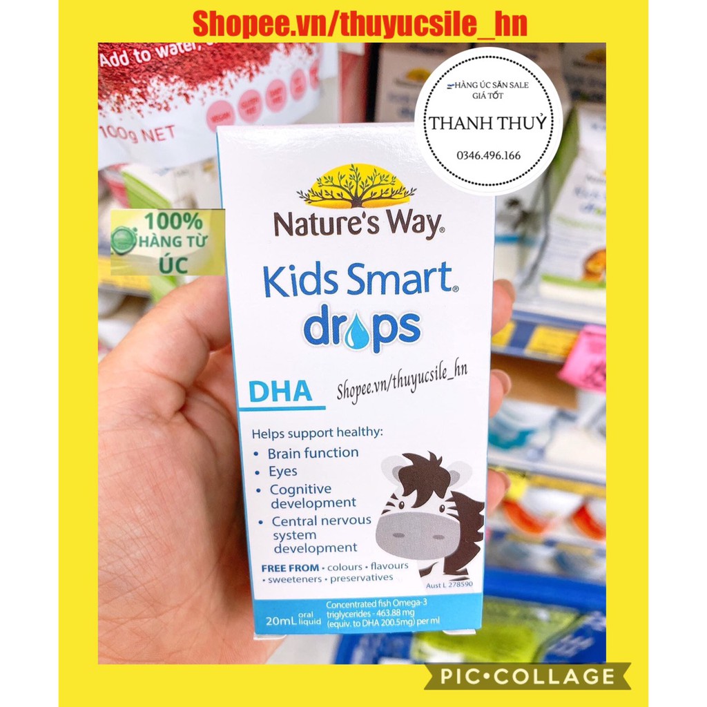 (Date mới nhất) DHA Nature’s Way Kids Smart dạng giọt Drops 20ml