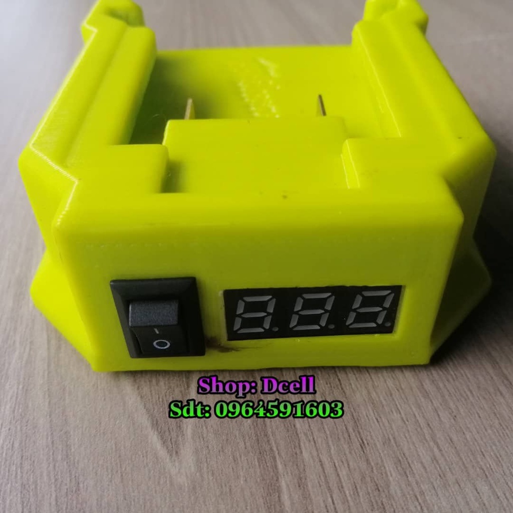 Đế Chuyển Pin Milwaukee 18v Có Tiếp Điểm Và Công Tắc Bấm Báo Vôn IN 3D Siêu Bền