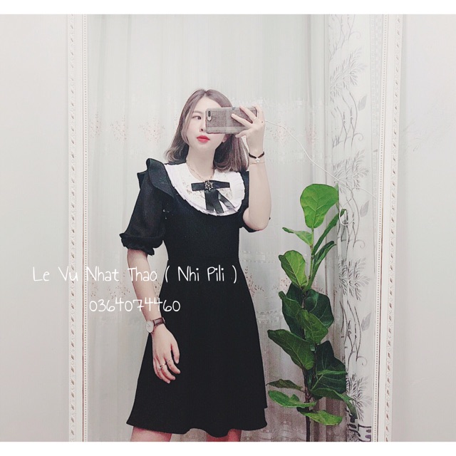 Đầm tiểu thư phối tay voan lụa