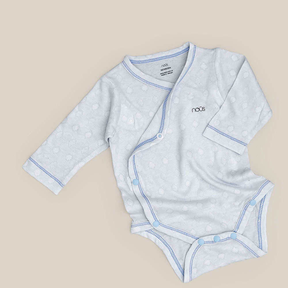 Bodysuit trẻ em cài lệch 3 màu dành cho bé sơ sinh thương hiệu Nous NB chất liệu NU air cao cấp