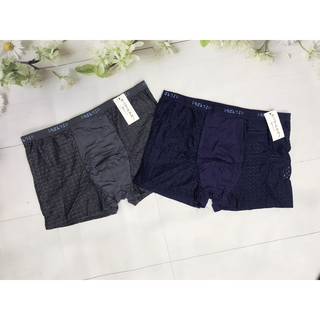 Quần lót nam boxer big size, sịp đùi xì chữ nhật thông hơi thoáng mát, leblur