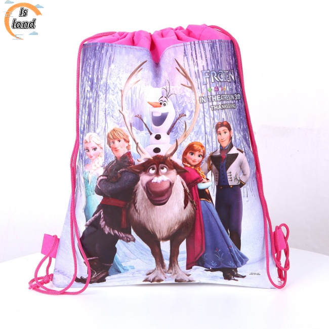 Balo dây rút vải không dệt in hình Frozen cho bé
