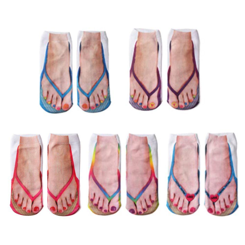 Vớ Cotton Cổ Thấp Mềm Mại Thoải Mái In Họa Tiết 3D Cho Thanh Thiếu Niên